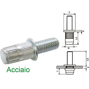 515A - MALE THREADED INSERTS IN STEEL - Prod. SCU